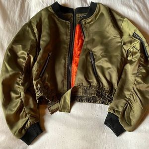 Army green bomber jacket